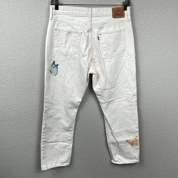Levis 501 Butterfly Light Stonewash Classic Fit Jeans High Rise Button Fly Sz 32 - Picture 6 of 16
